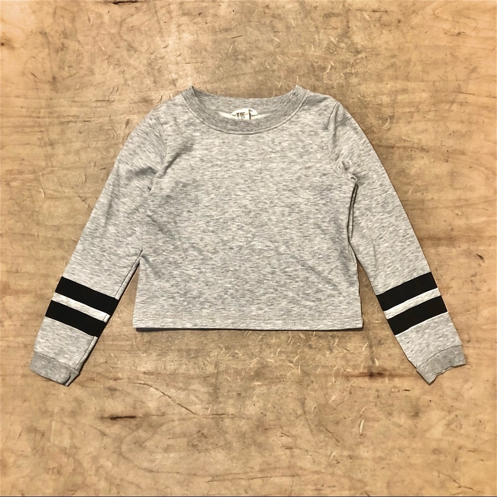 Child 8-10Y Gray Cropped Sweatshirt / Hoodie